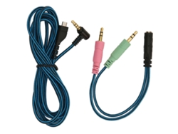 Cable Para Auriculares Con Conector Acodado, Núcleo Ofc Y Adaptador En Y Para Steelseries Arctis 3 5 7 Pro (2 M)