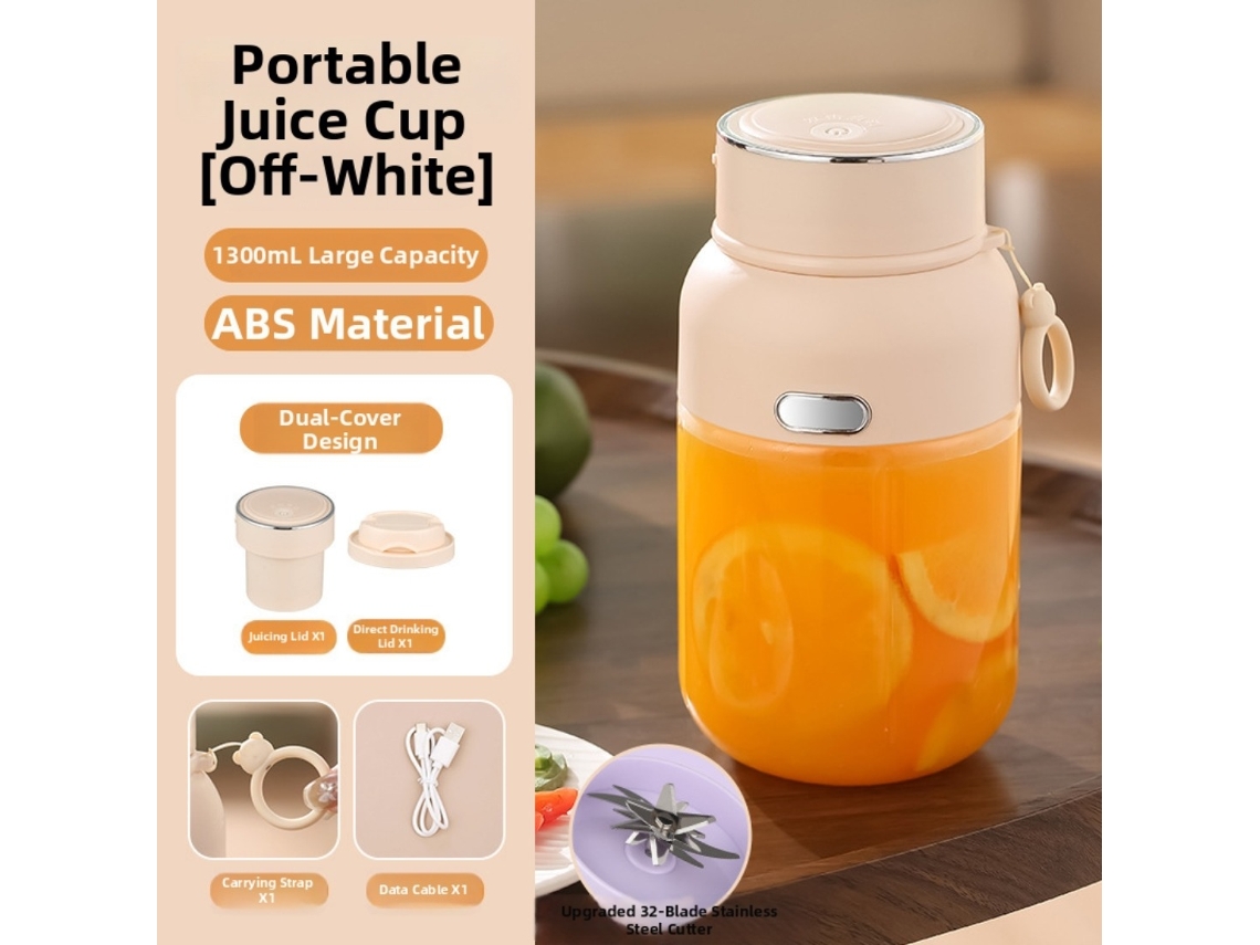 Exprimidor Eléctrico Portátil Recargable Por Usb De 1300 Ml (blanco) Czhhmart