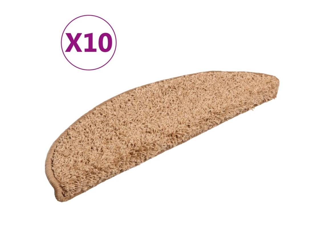 Maison Exclusive - Felpudos Para Escaleras (10 Unidades, 56 X 17 X 3 Cm, Beige, Semicirculares)