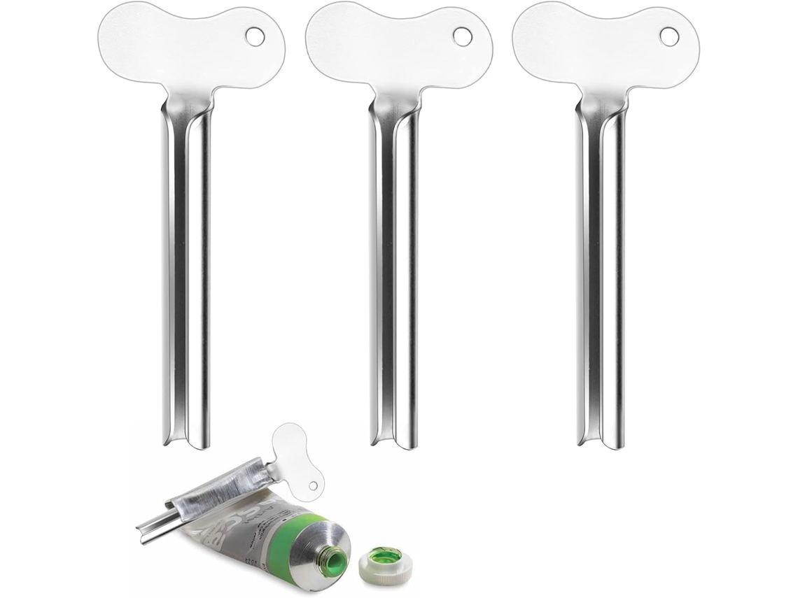 3 Exprimidores Tubo Acero Inox, Para Pasta Dientes/cremas/tintas