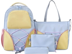 Juego de 4 mochilas escolares, ideales para niñas de primaria y adolescentes.