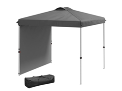 Tenda Dobrável 2,5x2,5 M Tenda De Jardim Com 1 Parede Lateral Altura Ajustável Para Campismo Festas Cinza Escuro