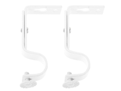 Rebe-soporte De Barra De Cortina Ajustable 18-22mm De Hierro Blanco 2 Piezas Blanco