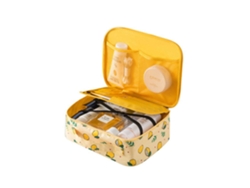 Bolsa maquillaje viaje portátil cosméticos amarillo (25x25x8cm) Kofihety