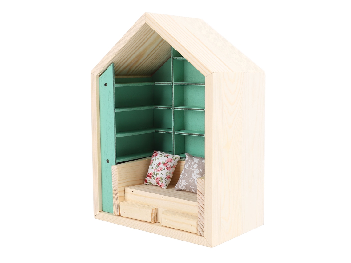 Estantería De Madera En Miniatura Para Aliviar La Ansiedad, Decorativa Y Con Función Antiestrés.