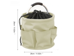 Cesta de almacenamiento plegable y portátil para camping, picnics y organización de herramientas (estilo cordón / beige) Czhhmart