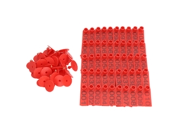 100 Crotales Numerados Para Ganado, Pp Duradero, Para Identificar Vacas, Cerdos Y Ovejas, Rojo.