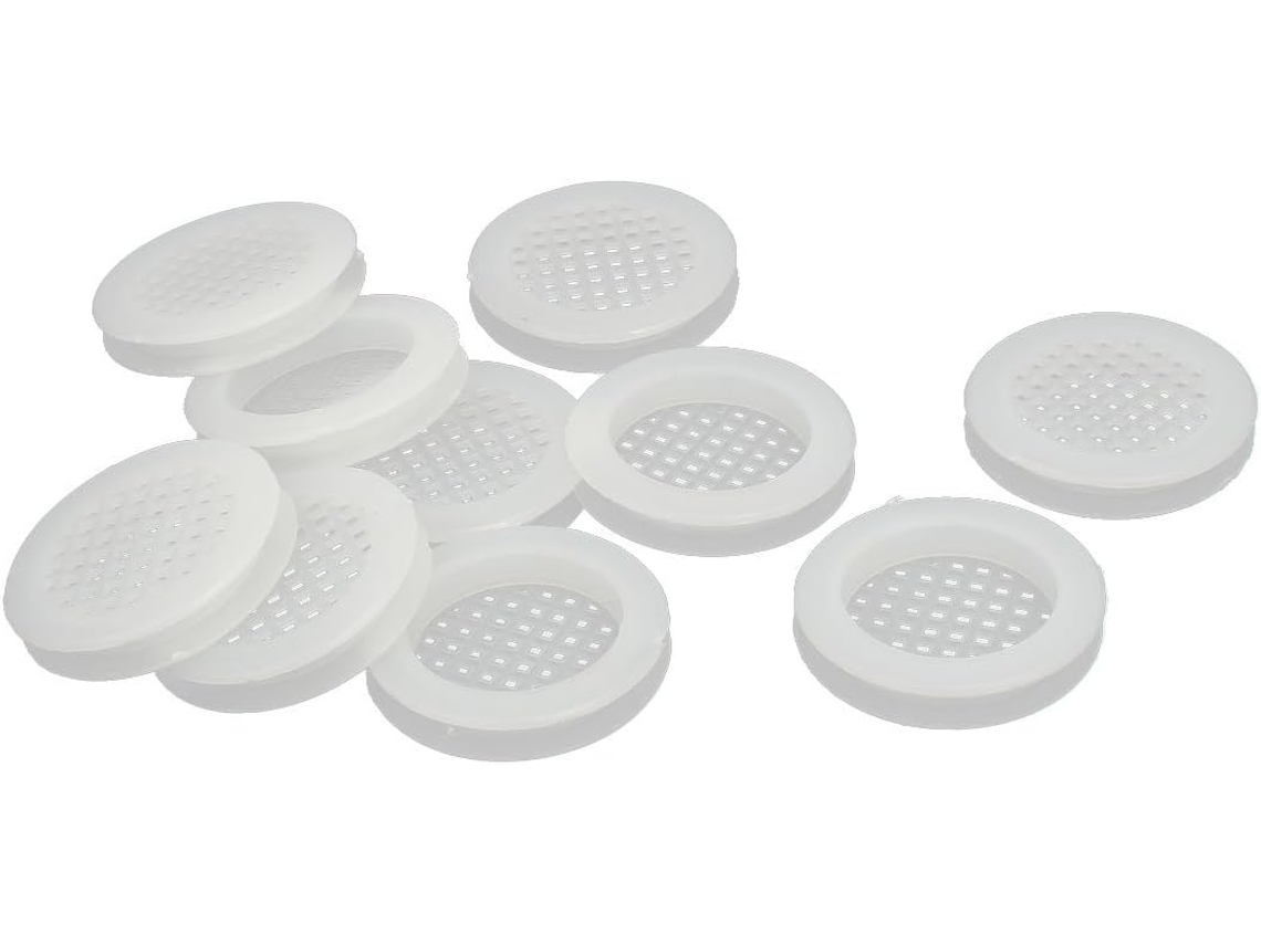 Tapa De Malla Cuadrada De Plástico Para Zapatero Con Orificio De Ventilación. Color Blanco. 5 Mm.