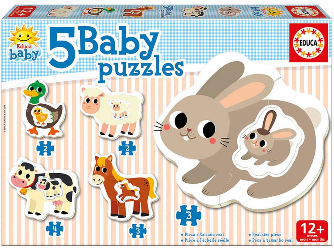 Puzzle EDUCA 5 Baby Puzzles La Granja (Edad Mínima: 1 Años - 3-5 Piezas)