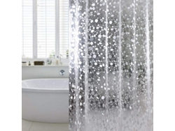 Cortina de ducha transparente con estampado de guijarros Jortmrd