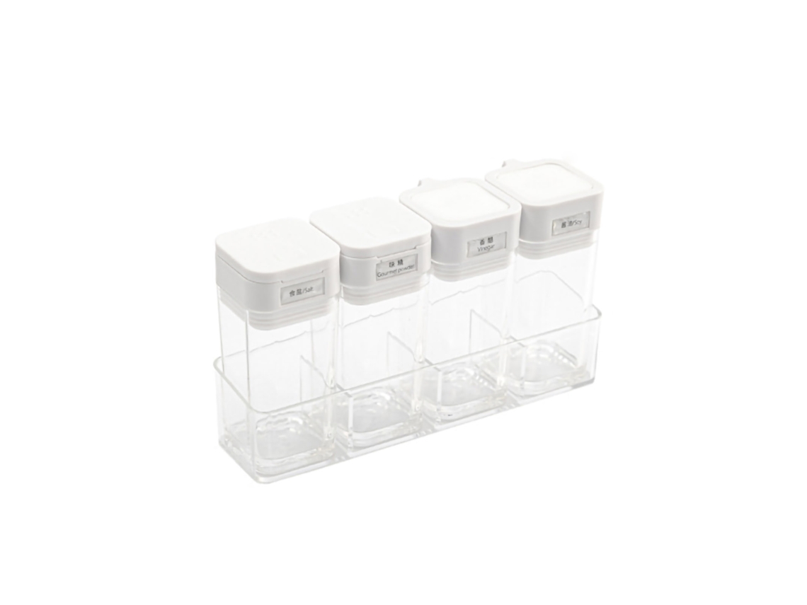 Juego De Recipientes Transparentes Para Especias Con 2 Botellas, Aceite Y 2 Especias Para Cocinar.