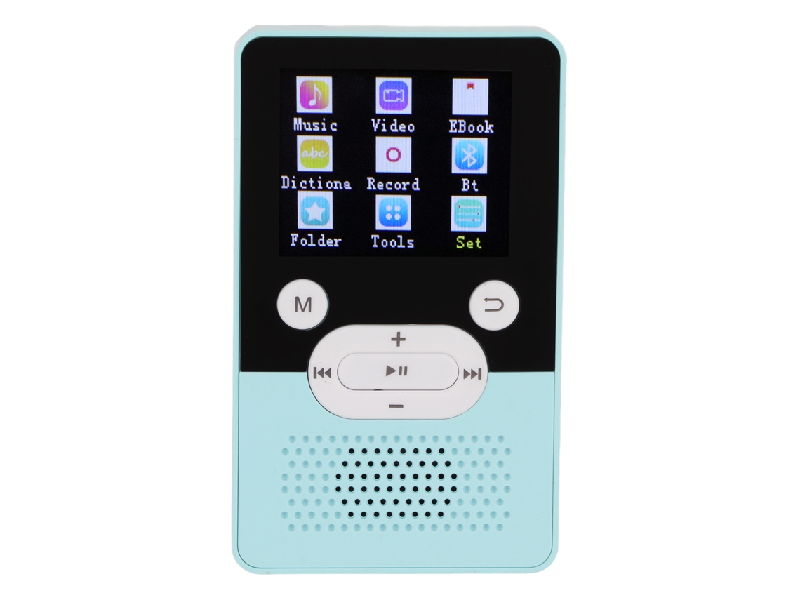 Reproductor MP3/MP4 Bluetooth Yizhood T9 de 1,8 pulgadas con calidad de sonido HD y 16 GB (azul)