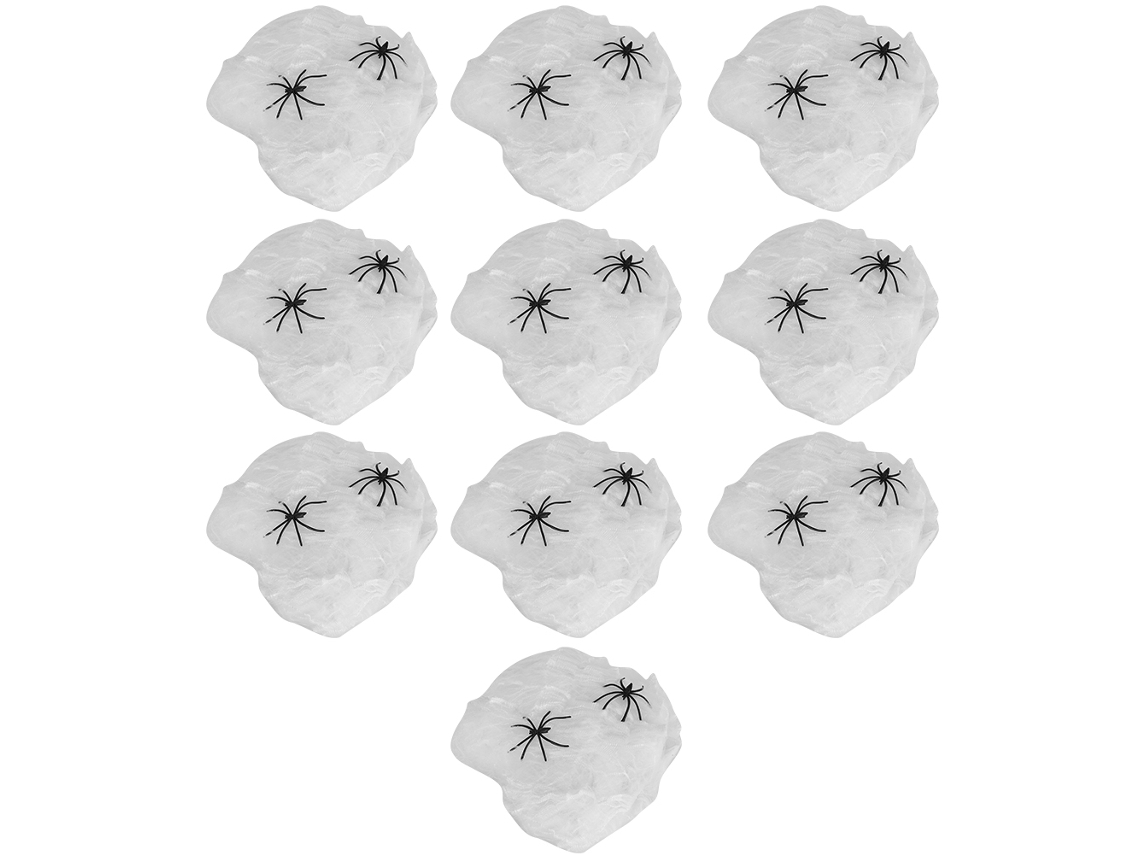10 Bolsas De Telaraña Para Decoraciones De Halloween Con 2 Arañas Falsas, Accesorios Para Casa Embrujada, Bar Y Ktv