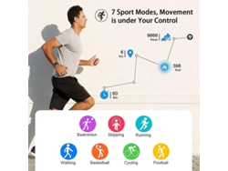 Reloj inteligente Bestvite con monitor de ritmo cardíaco, presión arterial y sueño, compatible con Android e iOS (blanco)