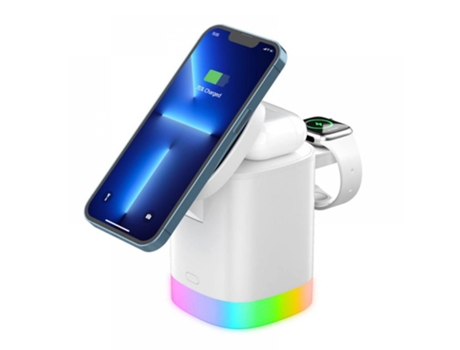 Cargador inalámbrico rápido, base de carga rápida 3 en 1, para iPhone, Apple Watch, AirPods, Samsung, blanco CHRONUS