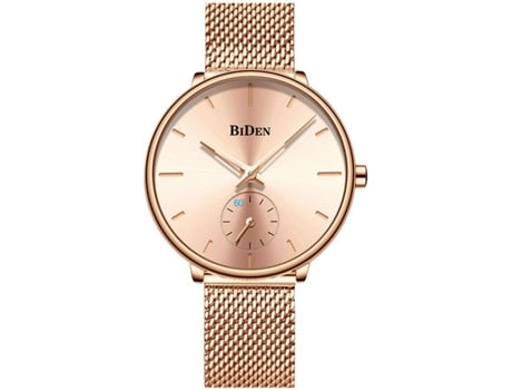 VEANXIN Relojes de pulsera de malla de acero inoxidable ultrafinos para mujer-Oro