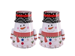 Juego de 2 cajas de hierro para dulces, té y galletas, perfectas para Navidad. Hengjian