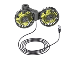 Ventilador De Coche Eifson Asientos Traseros Usb Doble 3 Velocidades 360° Con Clip