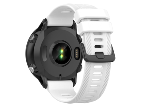 Correa de Silicona 22mm diseño de sarga hebilla negra para Garmin Forerunner 955/Forerunner 935/Descent G1 - blanco