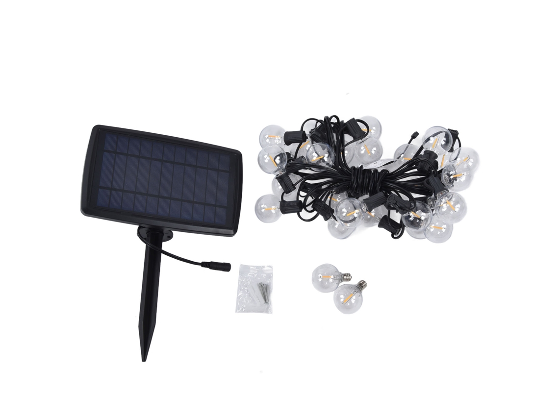 2026-luces De Cadena Solar G40 Con 27led 4 Modos Ip65 Luz Cálida 25ft Para Jardín Patio Fiesta Decoración Exterior