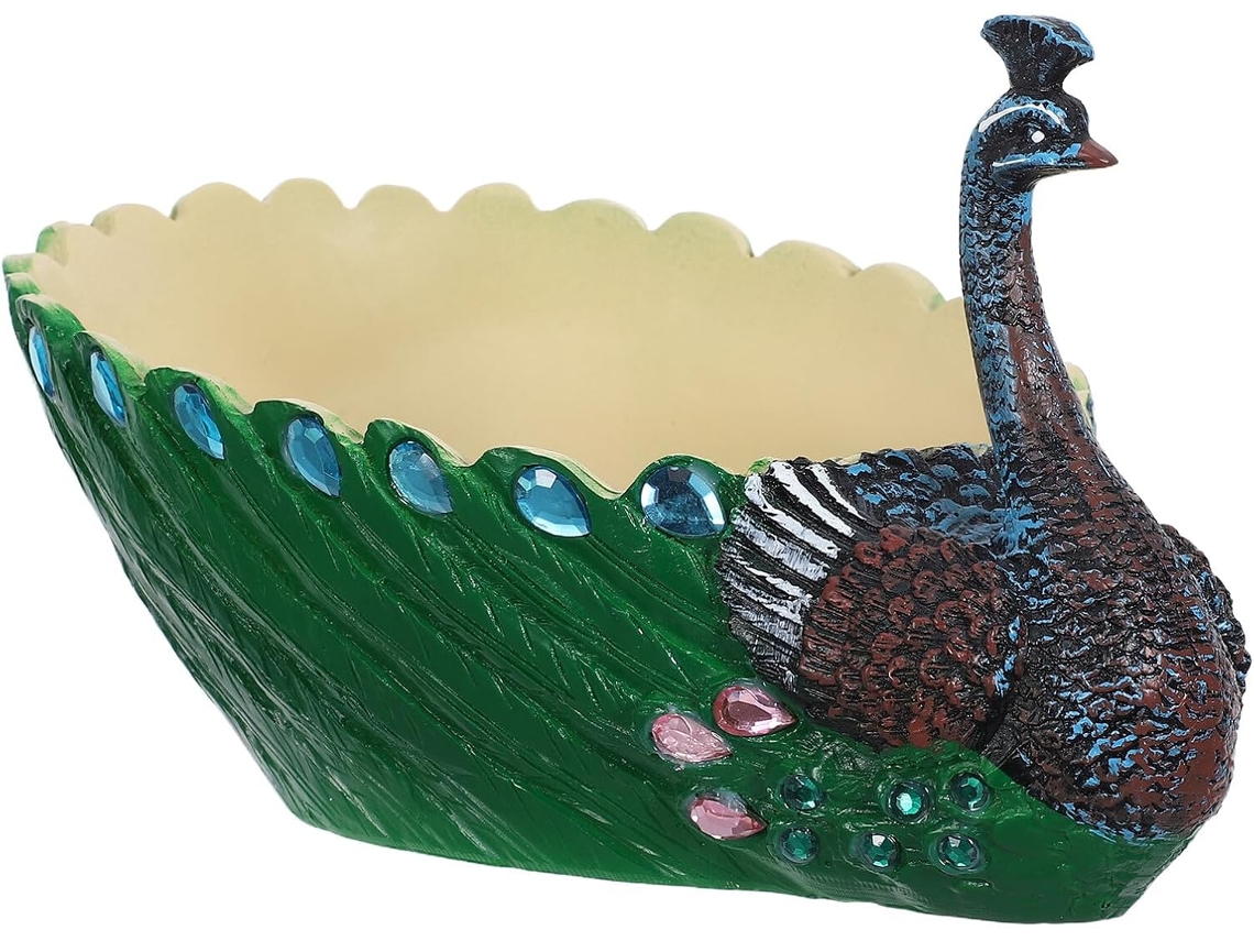 Maceta Inoomp Con Forma De Pavo Real, Fabricada En Resina A La Intemperie, Maceta Mediana Para Suculentas Con Orificio