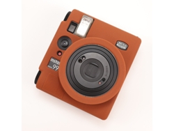 Funda protectora de color liso para Instax Mini 99. Funda de silicona suave y resistente a impactos. Marrón Yunzii.