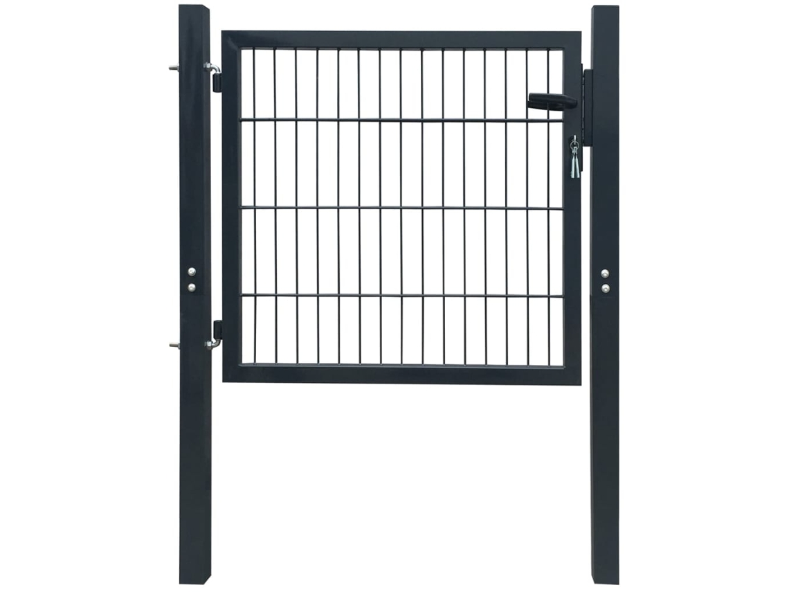 Puerta de valla de acero antracita de 105 x 150 cm, DKD HOME DECOR