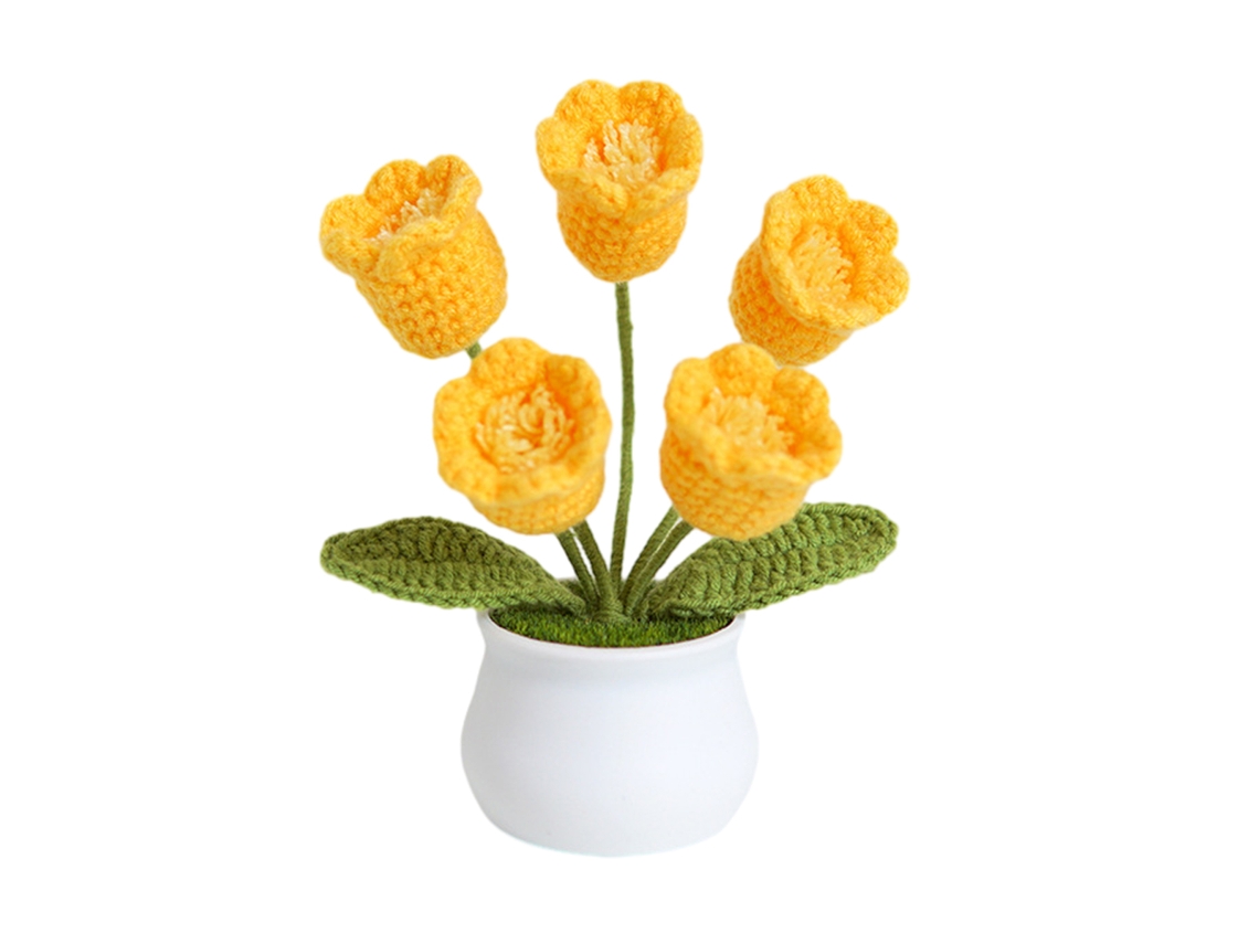 KOFIHETY 1 maceta de lirio de los valles hecha a mano, plantas en maceta decorativas para el hogar, flores artificiales arreglos terminados