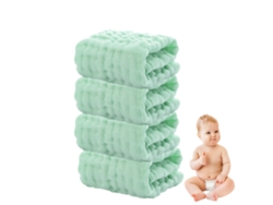 Conjunto de Toalla RNEMITERY Lavado Suaves Absorbentes Algodón Verde - 4pcs (30x30cm)