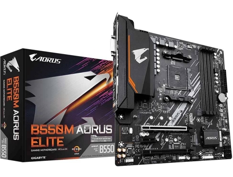 Placa Base GIGABYTE B550M Aorus ELITE (Socket AM4 - AMD B550M - ATX)