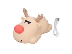 Lámpara de noche infantil con diseño de reno adorable (modelo 2026), 3 niveles de brillo ajustables, temporizador de 30 minutos, recargable por USB, pantalla táctil de silicona para dormitorio.