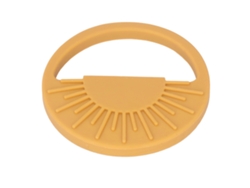Brinquedo De Morder Dentes De Silicone Para Bebê Sol Semicircular Fácil De Segurar Amarelo