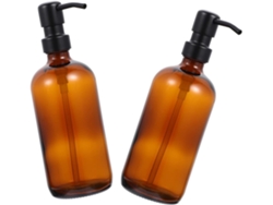 Dispensador Vidrio 2 Piezas Bomba Recargable Elegantes Botellas Loción Baño