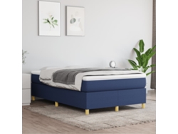 Estructura De Cama Sin Colchón Tela Azul 120x200 Cm