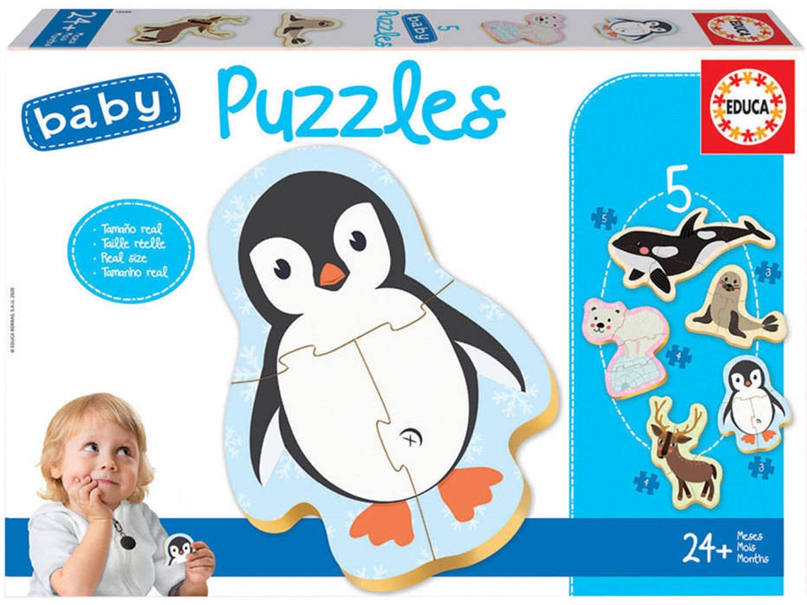 Puzzle EDUCA 5 Baby Puzzles Animales Polares (Edad Mínima: 2 Años - 3-5 Piezas)