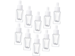 Frascos Cuentagotas De Vidrio Transparente, Paquete De 10 Unidades, Para Aceites Esenciales.