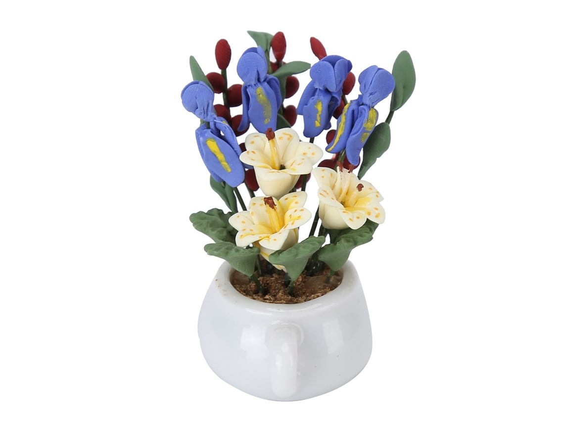 Ats-plantas En Maceta Miniatura De Lirios 1:12 Para Casa De Muñecas, Decoración Simulada Y Accesorios