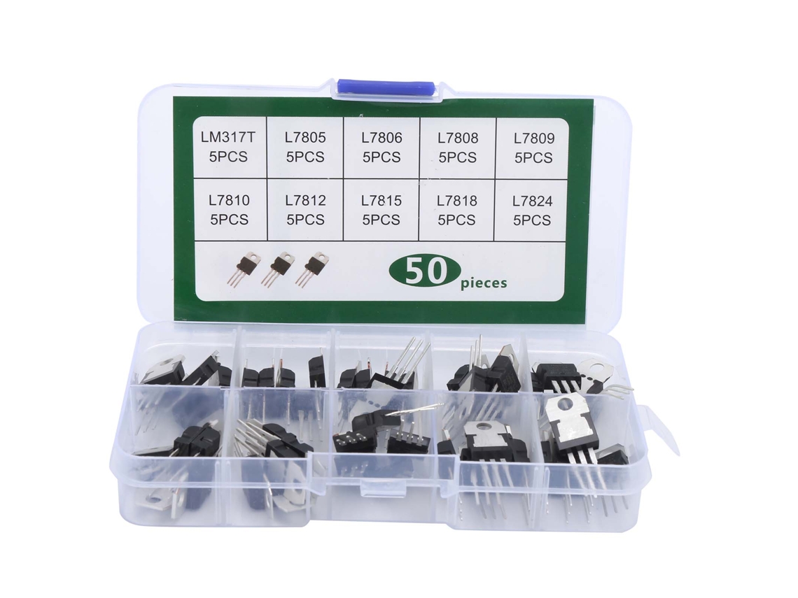 Kit De 50 Reguladores De Voltaje De Transistor De 3 Pines T0220 Componente Electrónico