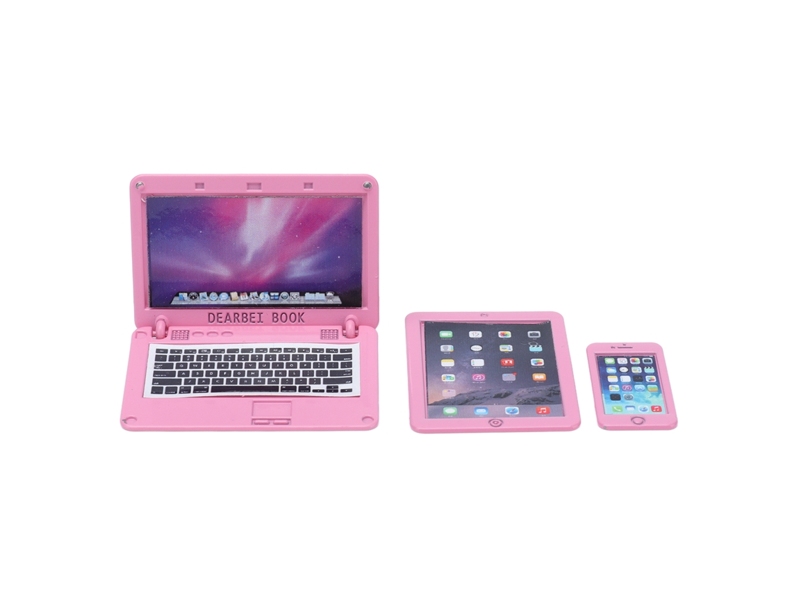 Set De 3 Piezas: Mini Portátil, Tableta Y Teléfono Móvil Para Muñecas A Escala 1/6 Y 1/12. Accesorios Pj-500-xh-01
