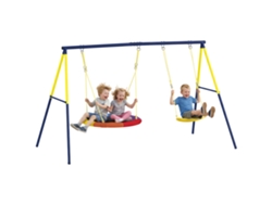 Columpio De Acero Con Cuerda Ajustable, Capacidad De Carga De 150 Kg, Apto Para Niños De 3 A 8 Años, Multicolor.
