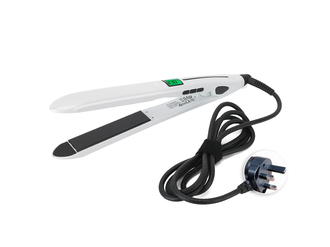 Plancha Y Rizador De Pelo 2 En 1 Mini Led Con Temperatura Ajustable Herramienta De Peinado Blanco Enchufe Uk 110-240v