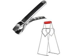 Pinza Antideslizante De Acero Inoxidable Para Manejar Sartenes De Freidora De Aire Antiquemaduras Negro