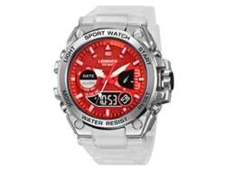 Reloj Deportivo De Moda (blanco Y Rojo), Cronógrafo Deportivo Multifuncional Luminoso E Impermeable.