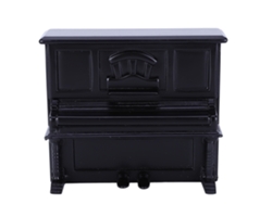 2026yncm Mini piano de madera para casa de muñecas 1:12 Accesorios de decoración Juguete Negro