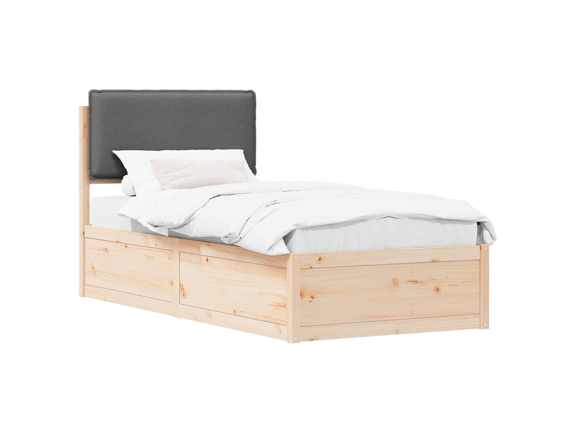 Maison Exclusive - Estructura De Cama Con Cabecera Tapizada Gris Oscuro