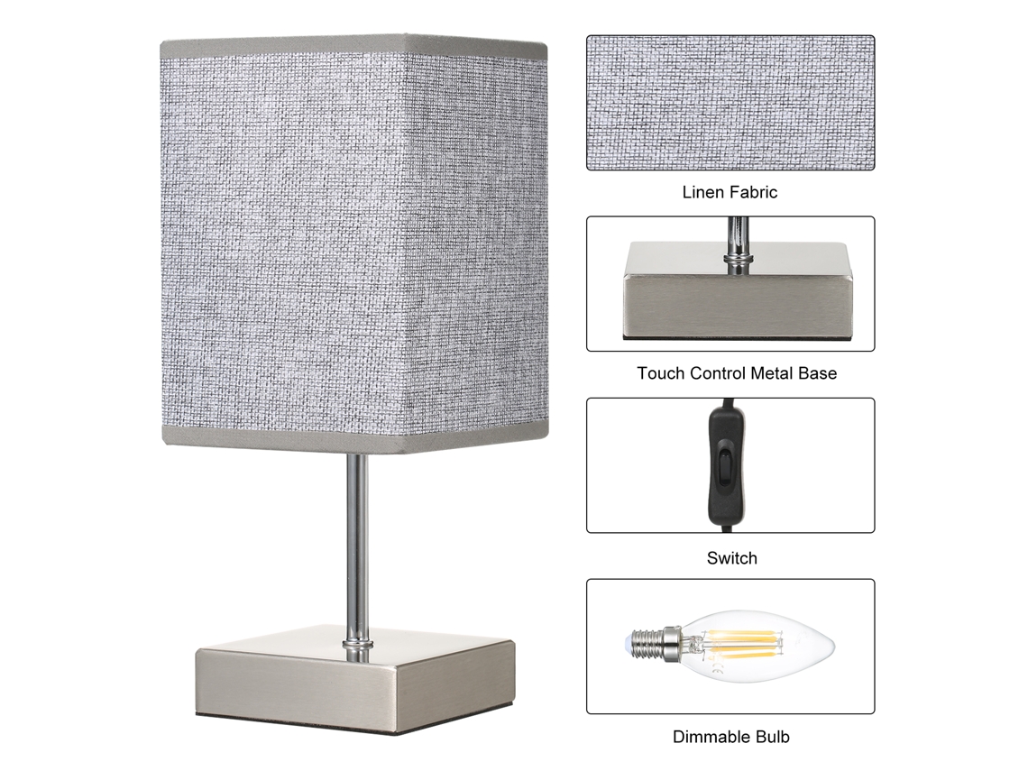Yncm2026-lámpara De Mesa De Noche Led Con Control Táctil Y Regulable Para Dormitorio Sala Hotel
