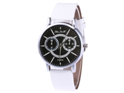 Reloj De Pulsera Para Pareja Con Correa De Pu, Esfera Redonda, Movimiento De Cuarzo Analógico, Blanco.