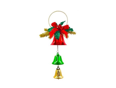Adorno de Navidad ZMDECQNA Colgadores Puerta Cascabel Campana Colgante Cinta B Rojo (24x16x9cm)