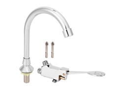 Grifo De Lavabo Con Pedal Para Baño, Laboratorio, Cocina. Materiales: Cobre, Abs. Juego Completo.