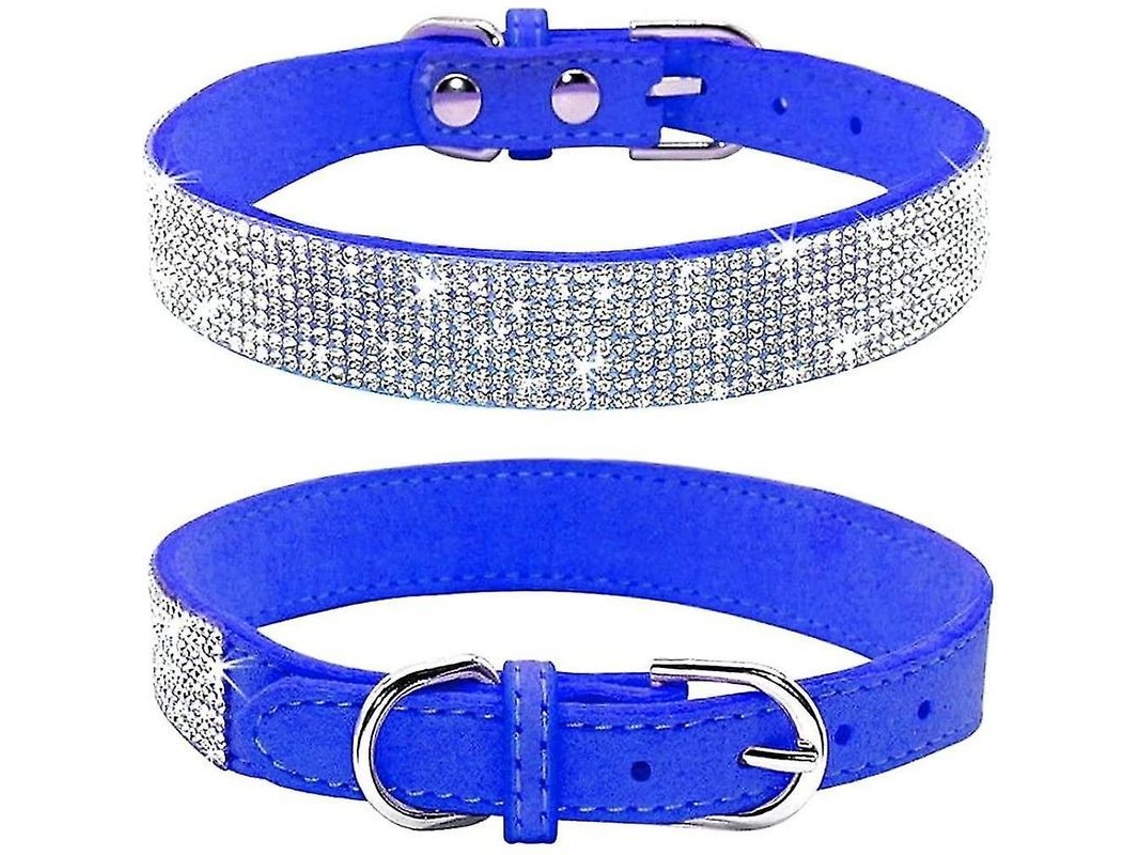 2026-collar De Perro Con Piedras Rhinestone, Suave Cuero Gamuza, Ajustable Con Hebilla, Para Perros Y Gatos (xs, Negro)